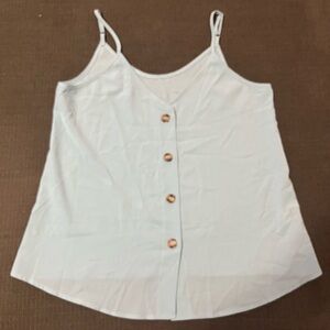 Women's Light Blue Button-Down Cami Top L/XL